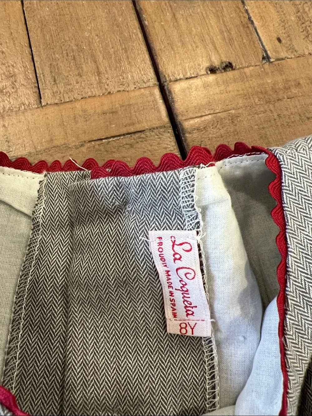 La coqueta smocked gray herringbone short sleeve dress 8 years floral